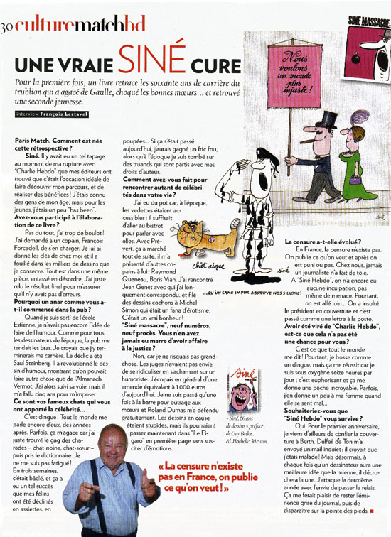 Siné en interview dans Paris-Match